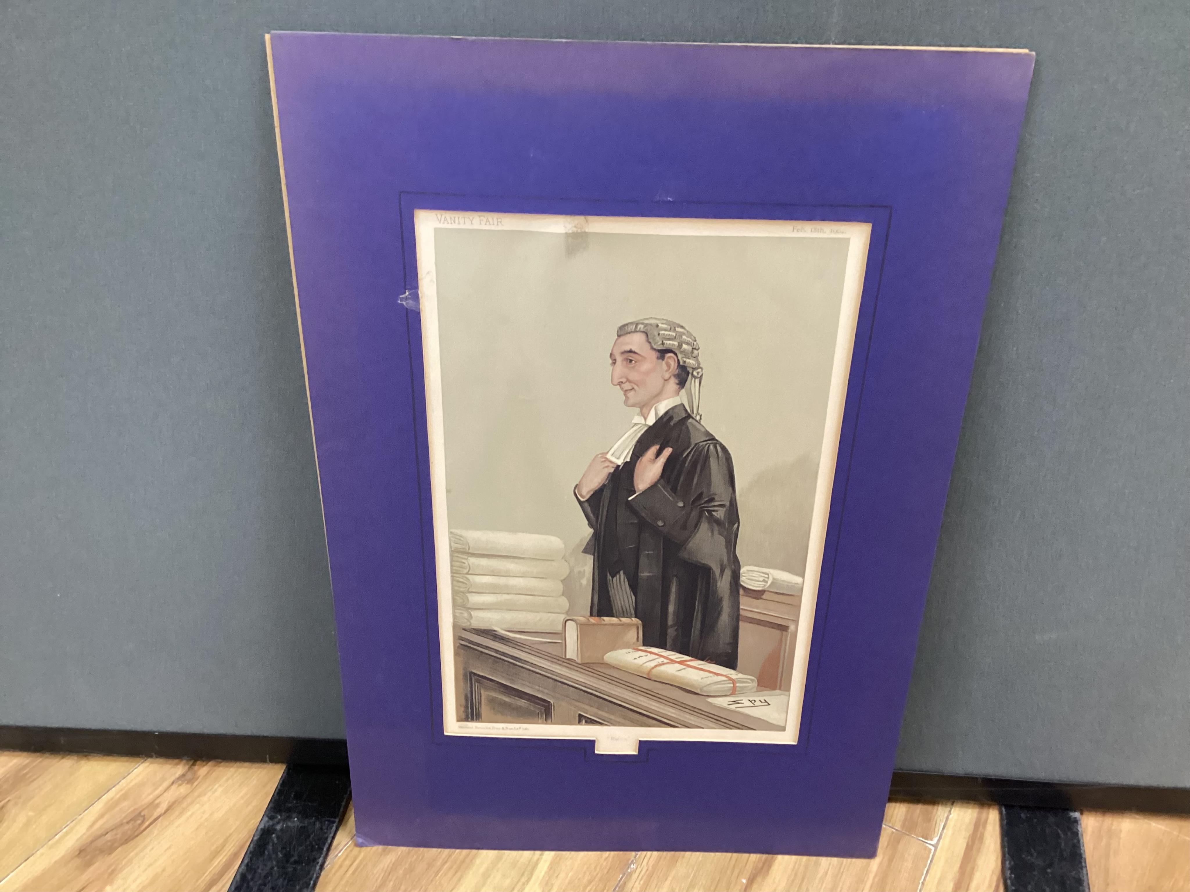 Four Vanity Fair lithographs to include ‘Rufus’, ‘Tony’ and ‘Coqueline Aine’, one by SPY, three framed, 37 x 25cm